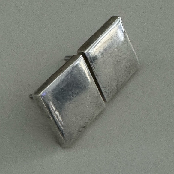 Vintage Taxco Earrings Sterling Silver 925 TS-22 Squared Mexico Post Stud 9.5g - Picture 6 of 12